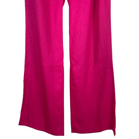Veronica Beard Robinne Wide Leg Linen Blend Pants Fuchsia Pink Size 8 - Picture 8 of 12